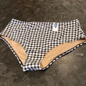Old Navy Black and White Checkered Bikini Bottom